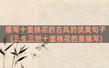 描写十里桃花的古风的优美句子(三生三世十里桃花的景描写)